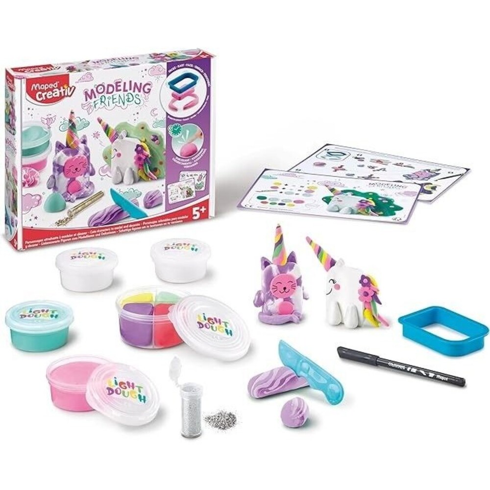 Modeling Clay with small tools Unicorn edition kids fun activity holiday gift